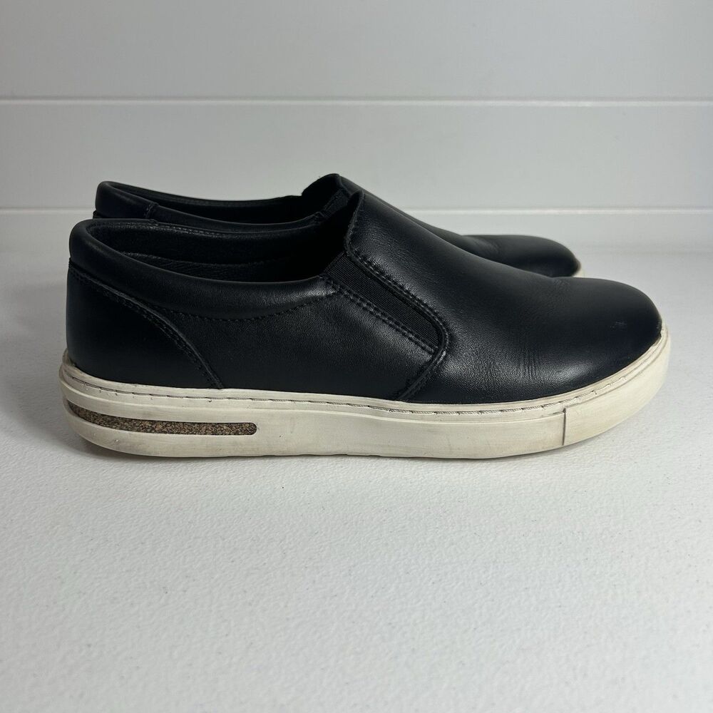 Birkenstock Oswego Women’s Shoes Size 7/38 E Wide Black Leather Slip On Sneakers